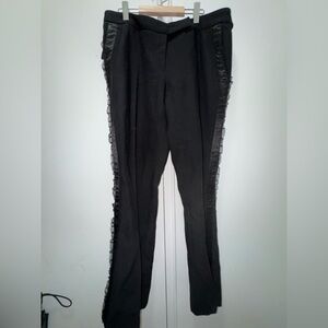 Paul Smith black wool pants with ruffle details size 8